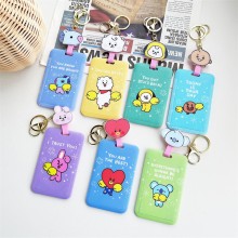 BTS BT21 star ID cards holders cases lanyard key chain