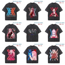 Darling in the FranXX 02 short sleeve wash water worn-out cotton t-shirt