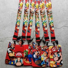Super Mario anime ID cards holders cases lanyard key chain