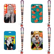 Chainsaw Man anime ID cards holders cases lanyard key chain