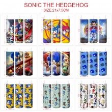 Sonic the Hedgehog coffee water bottle cup with straw stainless steel