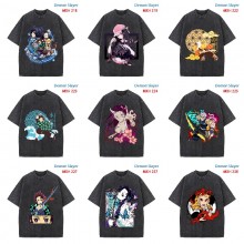 Demon Slayer anime short sleeve wash water worn-out cotton t-shirt