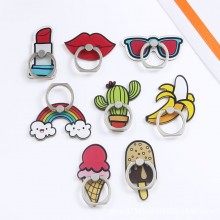 Rainbow lips lipstick ice cream mobile phone ring iphone finger ring round