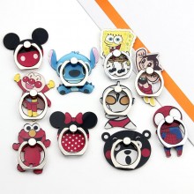 Stitch Totoro Mickey Mouse Spongebob Spider man mobile phone ring iphone finger ring round
