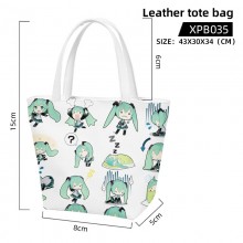 Hatsune Miku anime waterproof leather tote bag handbag