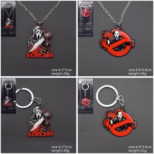 Scream scary key chain/necklace/pin