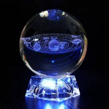 3D Crystal ball Crystal Planet Laser Engraved Solar System Globe Astronomy Glass Sphere