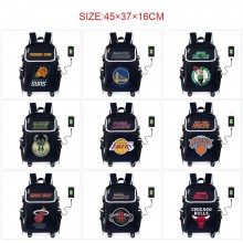 NBA basketball USB charging laptop backpack school...