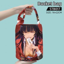 Kakegurui cylinder bucket shaped handbags shoulder bag