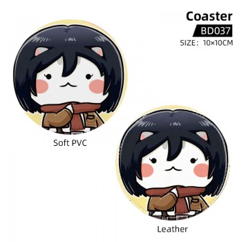 Attack on Titan anime soft pvc coaster coffee cup mats pad
