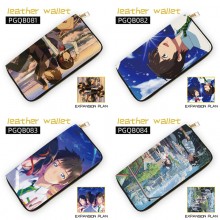 Your Name anime long zipper leather wallet purse