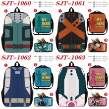 My Hero Academia anime nylon backpack bag shoulder pencil case set