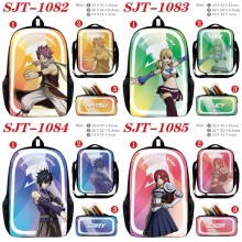 Fairy Tail anime nylon backpack bag shoulder pencil case set