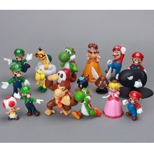 Super Mario anime figures set(18pcs a set)(OPP bag)