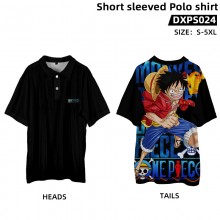 One Piece anime short sleeved polo t-shirt t shirt...