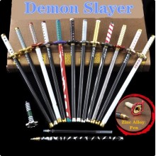 17 Styles Japan Anime Demon Slayer Weapon Sword Model Gel Pen 0.5mm Black Refill Cosplay Prop Kid Student Gift