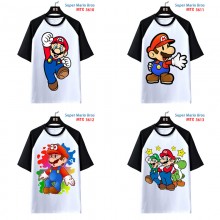 Super Mario anime raglan sleeve cotton t-shirt t shirts