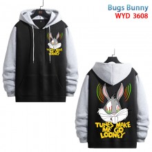 Bugs Bunny anime zipper cotton long sleeve hoodies cloth