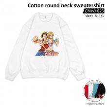 One Piece anime cotton round neck sweatershirt hoodie