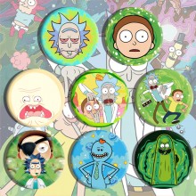 Rick and Morty anime brooch pins set(8pcs a set)58MM
