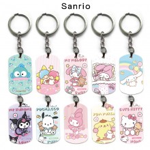 Sanrio Melody kitty Cinnamoroll Kuromi anime dog tag military army key chain