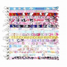 Sanrio Melody kitty Cinnamoroll Kuromi for keys ID card gym phone straps USB badge hang rope