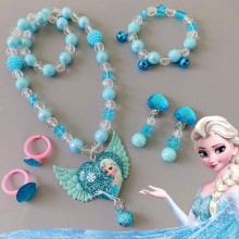 Frozen Elsa Anna anime necklace bracelet ring earrings