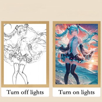 Hatsune Miku anime Led Photo Frame Lamp Painting Night Lights