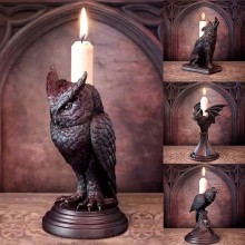 Owl Crow Bat Wolf Black Cat candlestick candle holder
