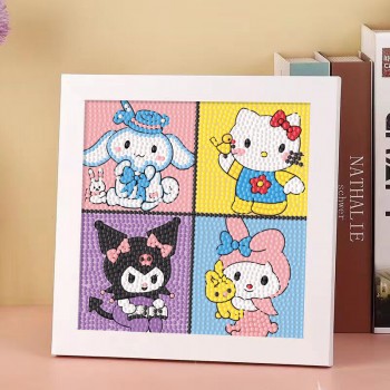 Sanrio Melody kitty Cinnamoroll Kuromi diy diamond painting handmade cross stitch mosaic stickers with frame