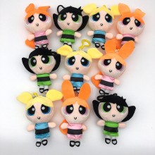 4inches The Powerpuff Girls anime plush dolls set(10pcs a set)