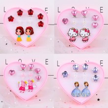 Snow White anime rings and earrings a set