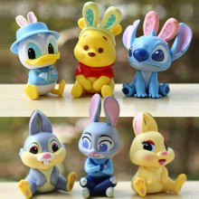 StellaLou Pooch Stitch rabbit anime figures set(6pcs a set)(OPP bag)