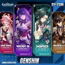 Genshin Impact game laser gliter two-sided bookmarks cards 21*7cm
