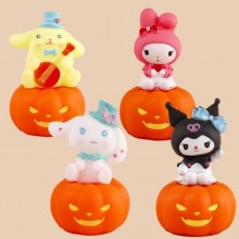 Sanrio Melody Cinnamoroll Kuromi Pochacco pumpkin figures set(4pcs a set)(OPP bag)