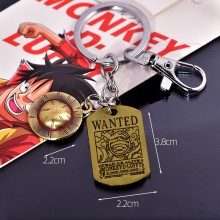 One Piece Luffy 3 billion anime alloy key chain/necklace