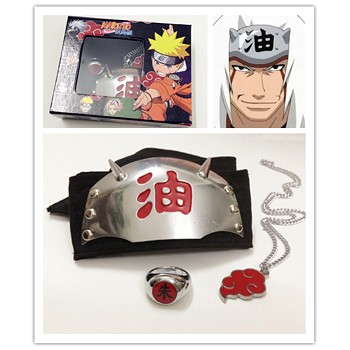 Naruto cos headband+ring+necklace