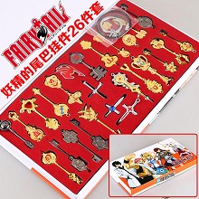 Fairy Tail anime key chains set(26pcs a set)