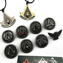 Assassin's Creed necklaces+brooches a set