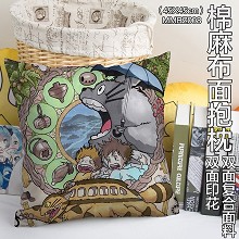 TOTORO anime two-sided cotton fabric pillow