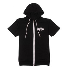 Black rock shooter anime cotton short sleeve hoodie