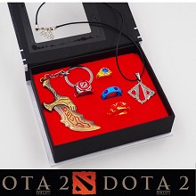 DOTA key chain+necklace+rings set(6pcs a set)