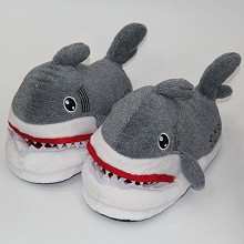 The shark plush slippers shoes a pair