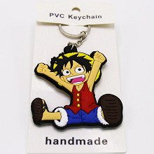 One Piece Luffy anime two-sided key chain