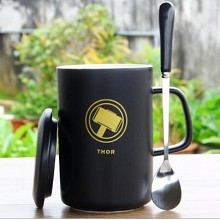 Thor anime cup+lid+spoon a set