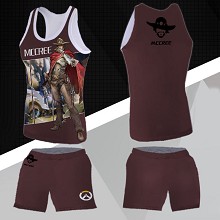 Overwatch Jesse·Mccree vest+short pants a set