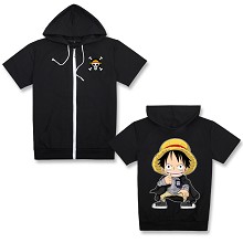 One Piece Luffy anime short sleeve hoodie