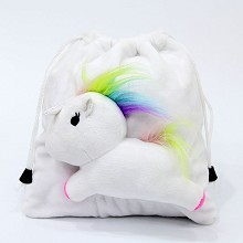 Unicorn plush drawing bag