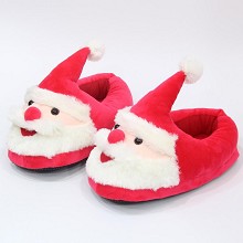 Santa Claus plush shoes slippers a pair