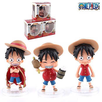 One Piece Luffy anime figures set(3pcs a set) 